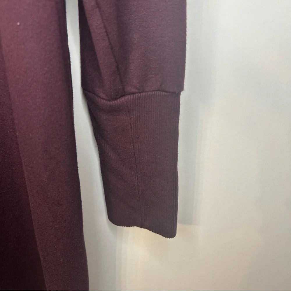 Athleta Women’s Crossover Long Sleeve Sweatshirt Dress in Burgundy, Size Medium - Picture 4 of 8